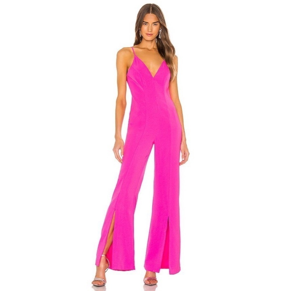 LOVERS AND FRIENDS Alexis Jumpsuit in Neon Pink
